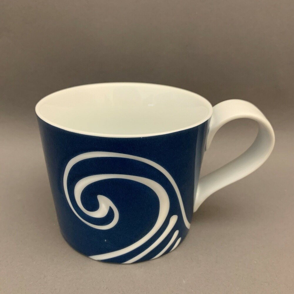 Starbucks Blue White Wave Swirl Coffee Cup Mug 13 fl oz 2008
